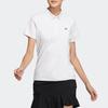 Adidas Solid Color Pullover Short Sleeve Polo Shirt Women Tops White HT0002