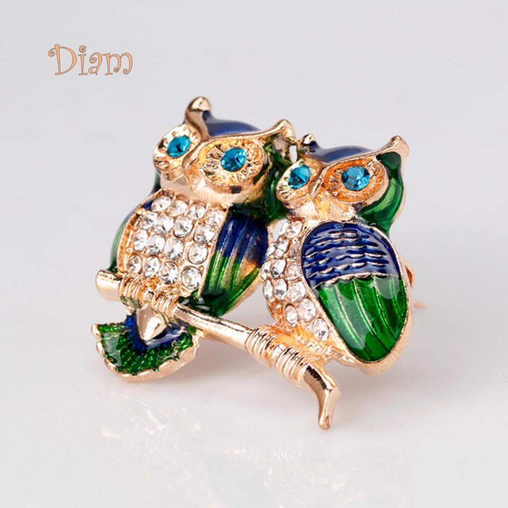 Брошь совы с горным хрусталем