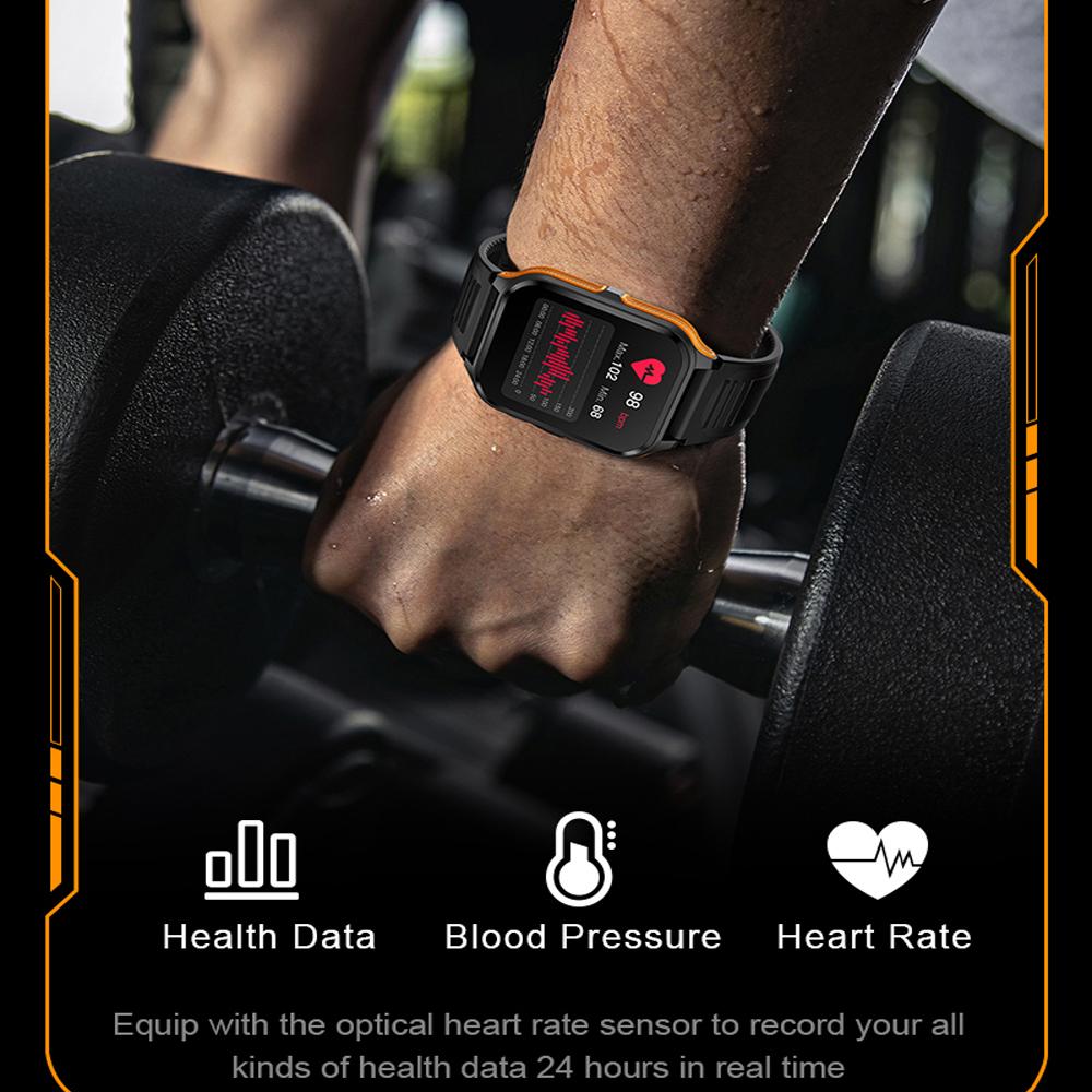 YurKem уличные военные умные часы для мужчин Bluetooth вызов кислорода в крови мониторинг артериального давления умные часы IP68 водонепроницаемые спортивные фитнес-часы