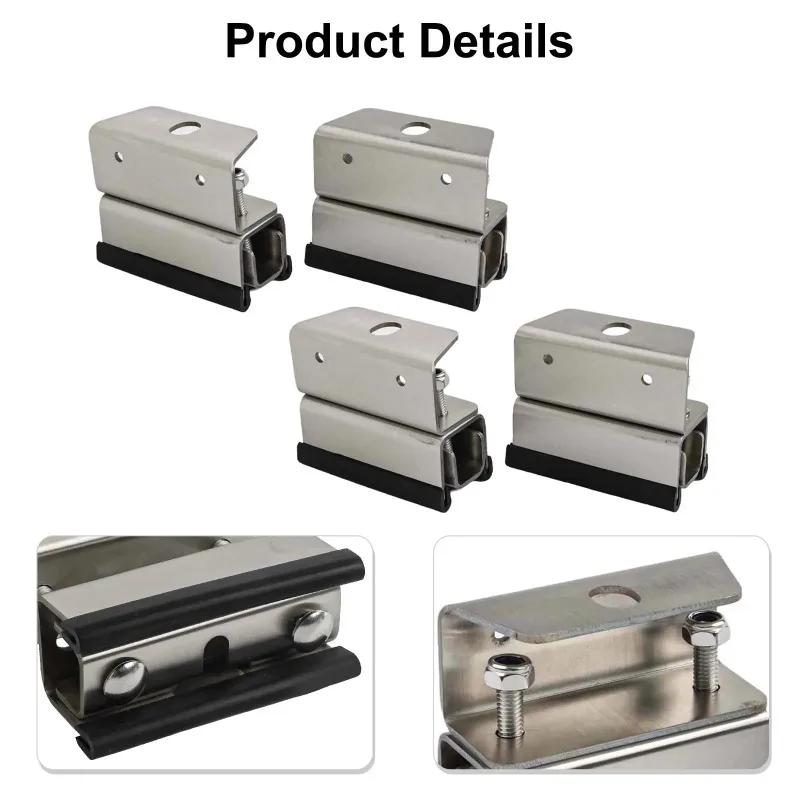 Marine Anti-Corrosion Van Roof Solar Panel Mounting Brackets Rubber Cushioned Roof Rack Fix Clips Off-Grid Camping Car Accessories