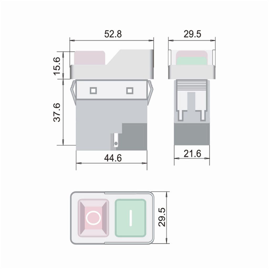 CK21 Electromagnetic Component Efficient Start Push Button 250V 16A Push Button Plastic Swiches for Concrete Equipment