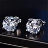 1 Pair Simple Round Zircon Stud Earrings For Men, Holiday Party Gift