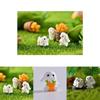 Cute Resin White Rabbit Ornament Enchanting Garden Miniature Decor Piece