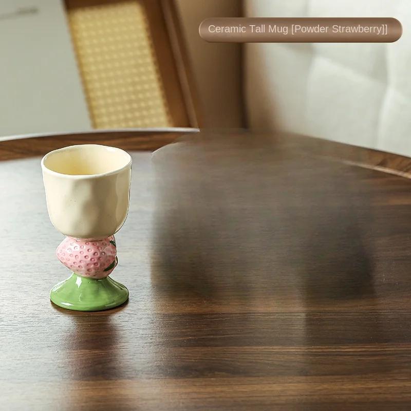 BRFruit Керамическая Чашка на Высокой Ножке Миска для Мороженого Специальная Чашка для Десерта Аперитив После Ужина Молекулярная Кухня Посуда КерамикаEY