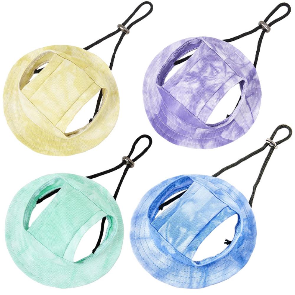 Pet Hat with Ear Holes Summer Outdoor Cute Dog Cat Hat Colorful Adjustable Baseball Cap for Small Medium Dogs Cats Pet Supplies