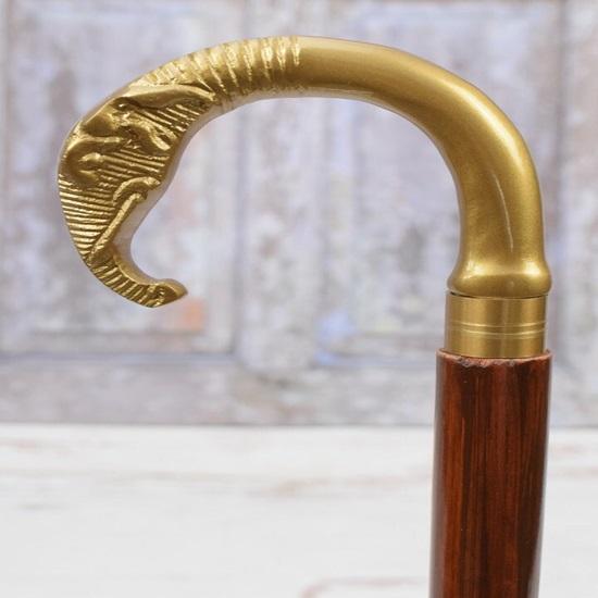 Трость для ходьбы из латуни в форме головы слона 93,98 см, деревянная и латунная трость для ходьбы, подарок дедушке