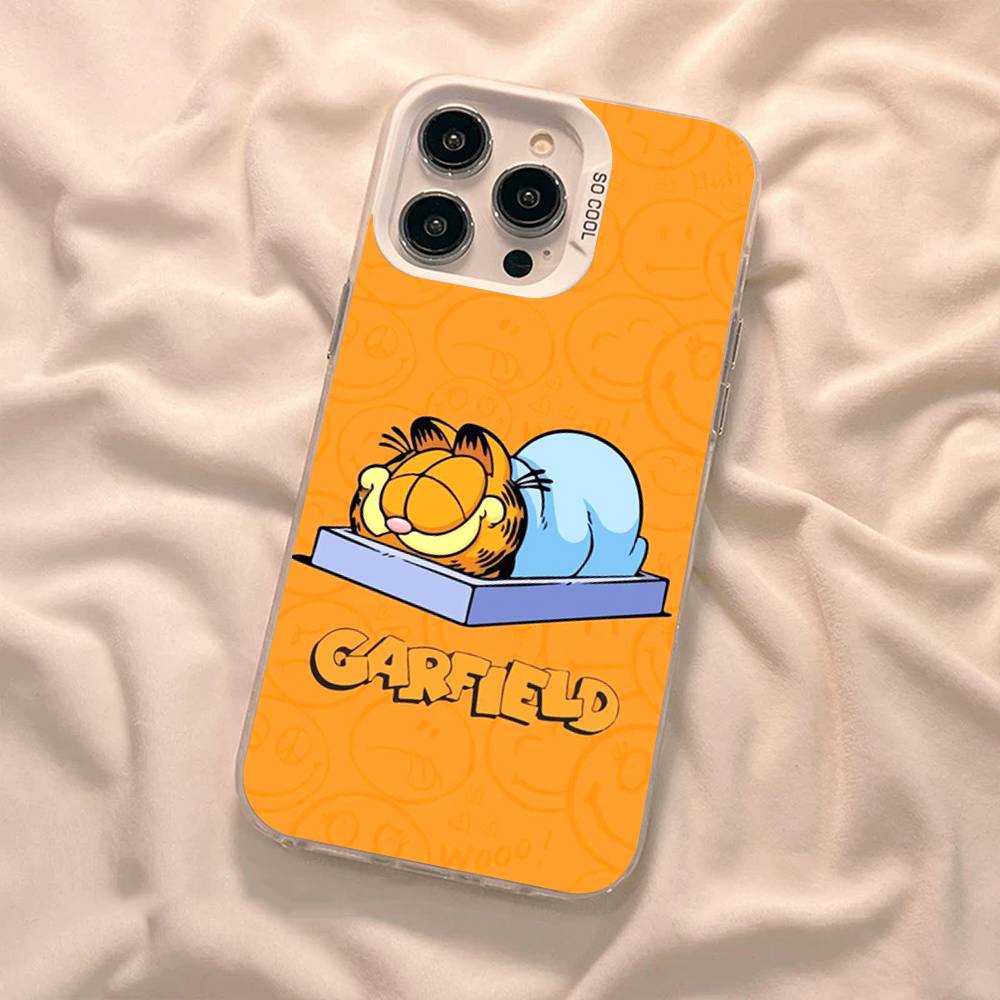 Cartoon G-Garfield Cat Phone Case for iPhone 17 16 15 14 13 Pro 12 11 Pro Max PLUS Color Back Cover