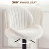 Bar Stools Set of 2, Swivel Barstools with Back, Adjustable Height and Footrest for Kitchen Island, Dining Room, Cream