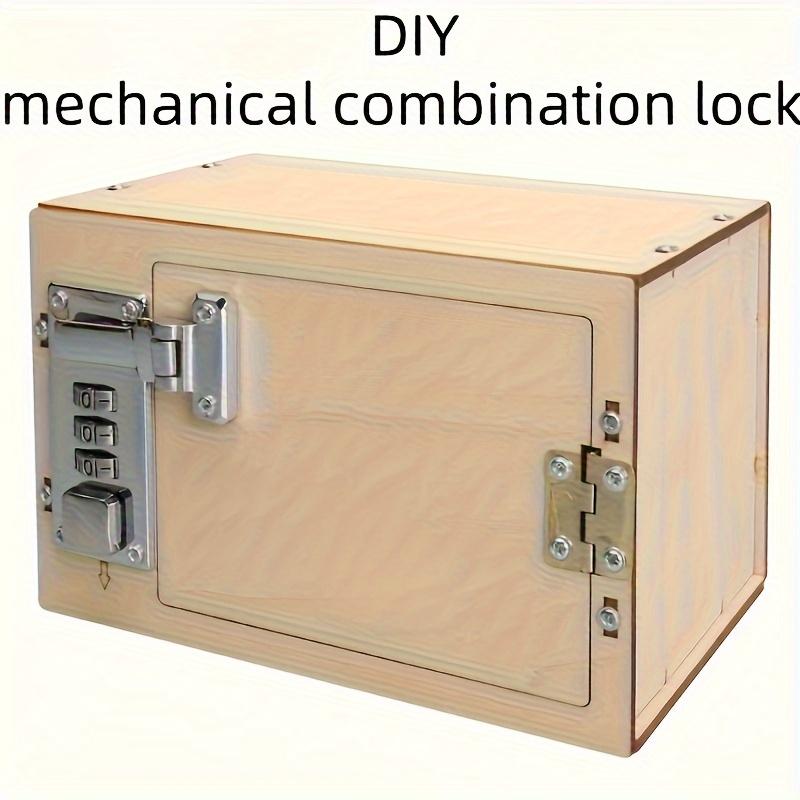 Набор для сборки DIY деревянной механической кодовой коробки, научная модель, неэлектрическая, натуральное дерево, батарейки не требуются.