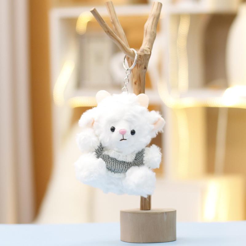Wear Sweater Sheep Plush Keychain With Soft Short Pile For Girls Bag Decor And Gift