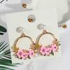 Spring And Summer Dongdaemun Petal Earrings, Small Fresh And Simple Pearl Diamond Earrings
