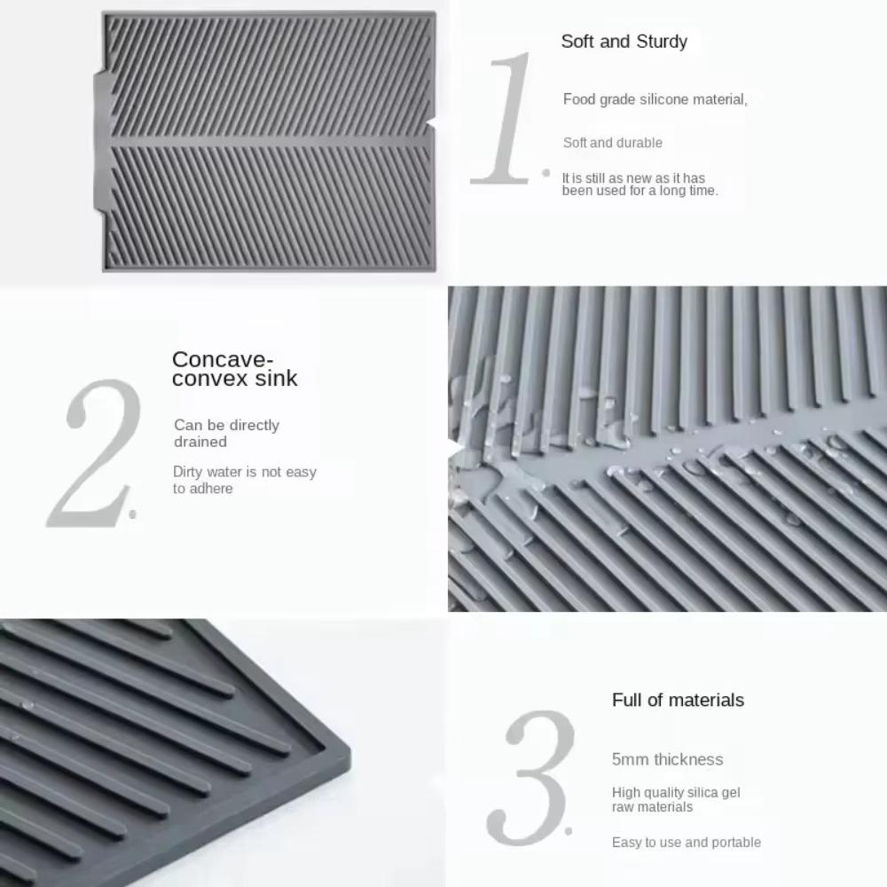 Silicone Water Filter Pad Drying Pad Countertop Mat Folding Dish Draining Mat Cup