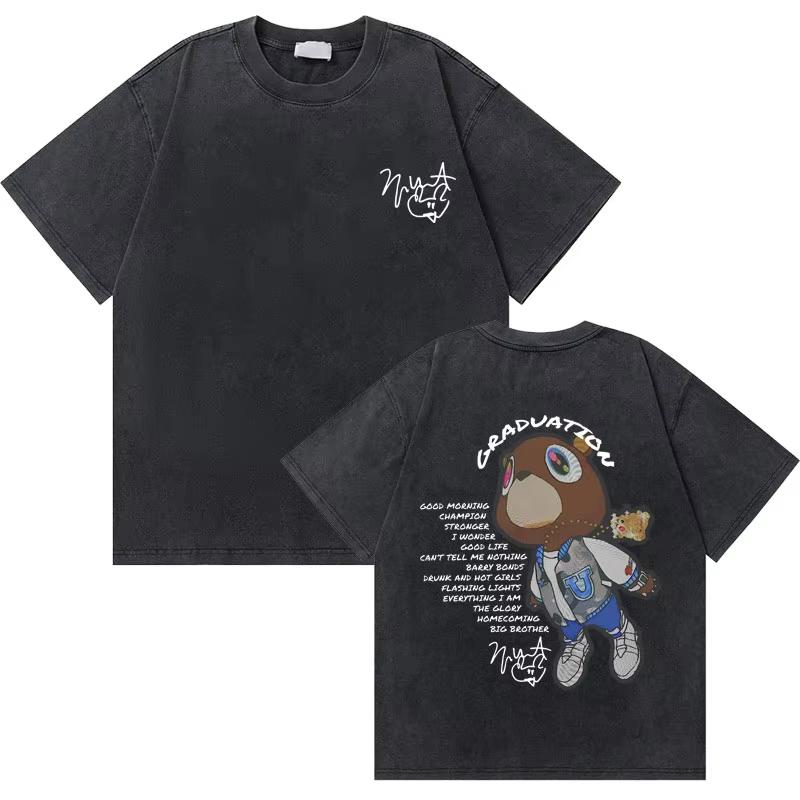 Washed Vintage Rapper Kanye West Music Album Cover Logo Graphic Tshirt THE LIFE OF PABLO T Shirt Men Hip Hop Vintage Tshirts