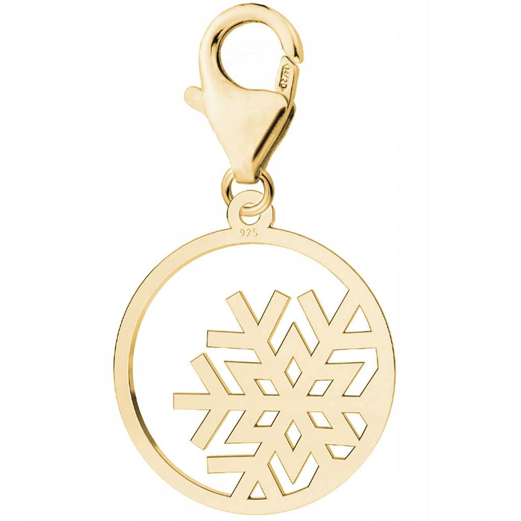 Gold Pendant With Snowflake Winter Snow Snow White Silver 925
