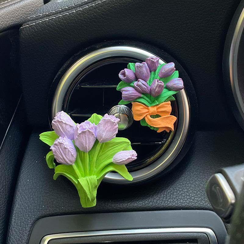 Car Perfume, Pink Tulip, Car Air Conditioner Vent Decoration, Diffuser Stone, Fragrance Gift, Light Fragrance