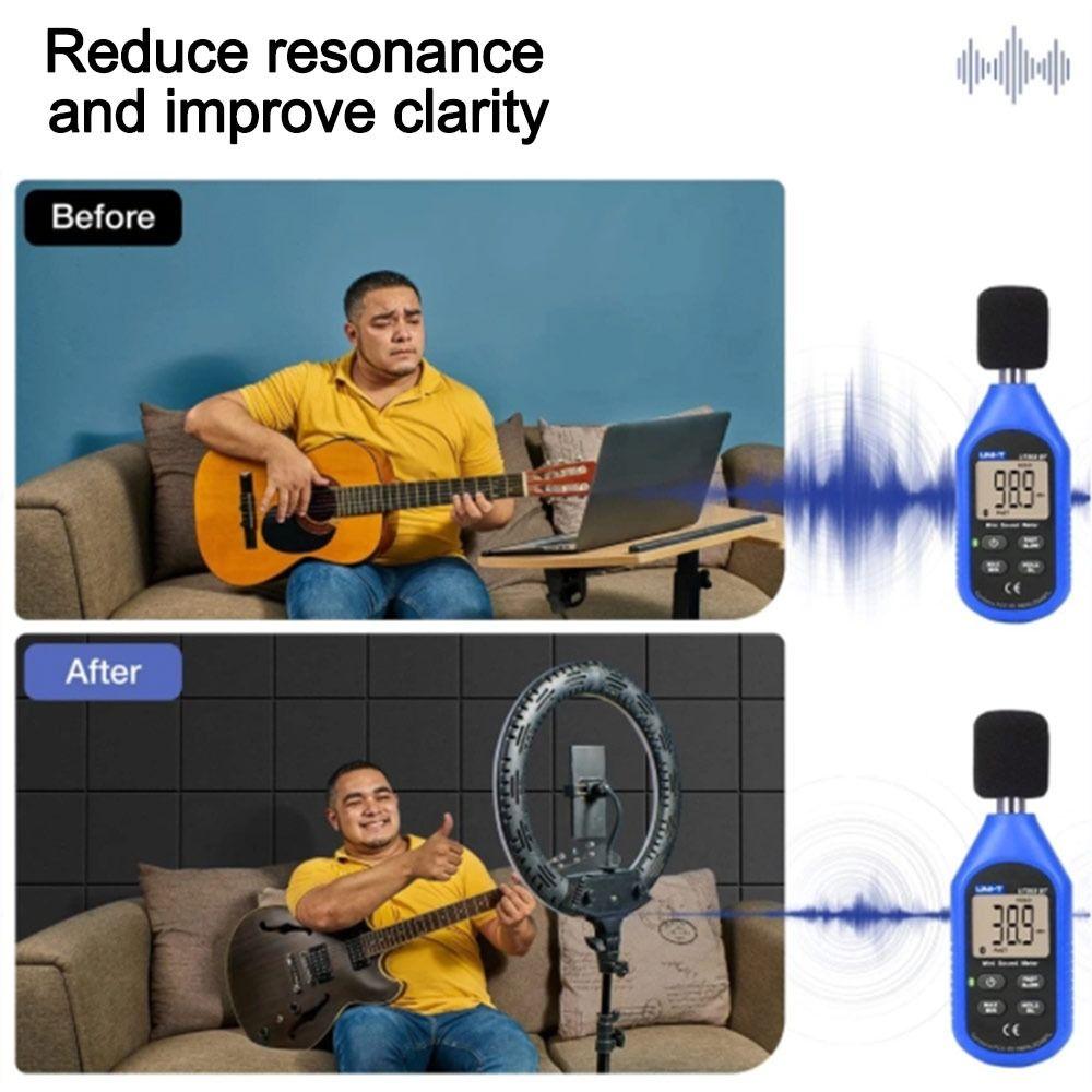 6 pieces/pack Self-Adhesive Sound-absorbing Foam DIY 3D Wall Decoration Board