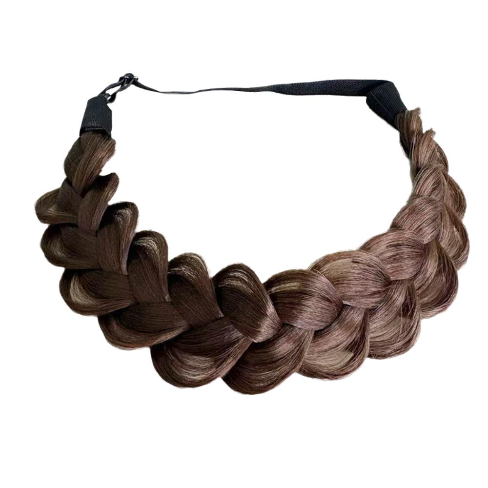 Elastic Band Synthetic Braided Hair Band Adjustable Fishbone Braid Lazy Headband Women