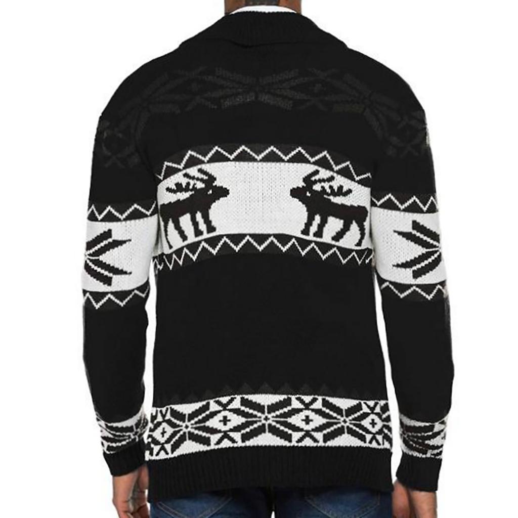 Рождественский осенне-зимний мужской удобный кардиган, свитер с лацканами и пуговицами, свитер, куртка, мужская