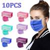 Global- New Anti-PM2.5 Mask 10PCS Women Man Solid Mask Disposable Face Mask 3Ply Ear Loop