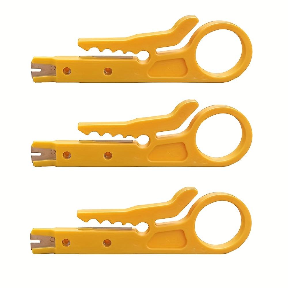 Yellow Portable Wire Stripper and Crimper Pliers Compact Cable Cutter Tool for UTP/STP Data Wires, Safe and Easy To Use Ideal for Modular Connectors