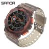 SANDA Sports and Leisure Watch Male Students Trendy Fashion Function Night Light Dual -display Digital Couple Electronic Watches