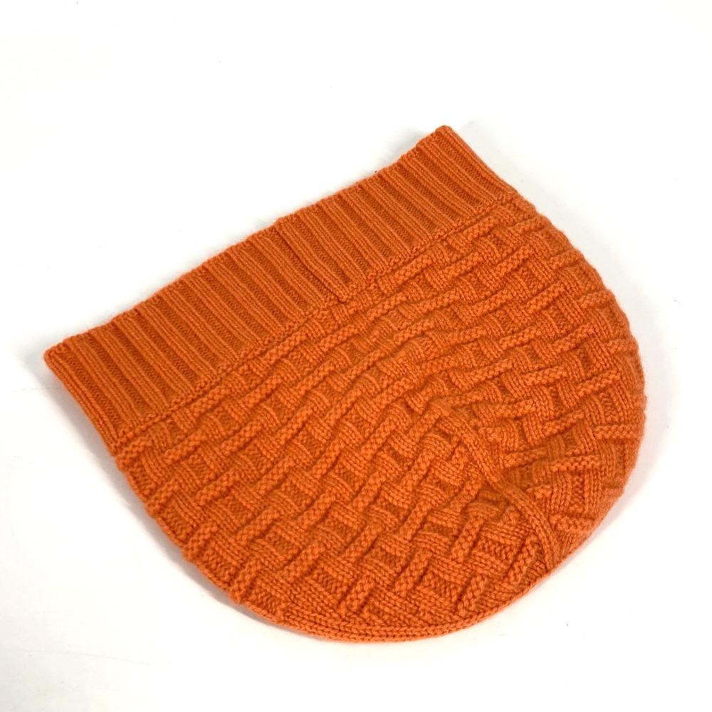 HERMES H logo beanie hat knit hat knit cap Knit hat Cashmere Orange