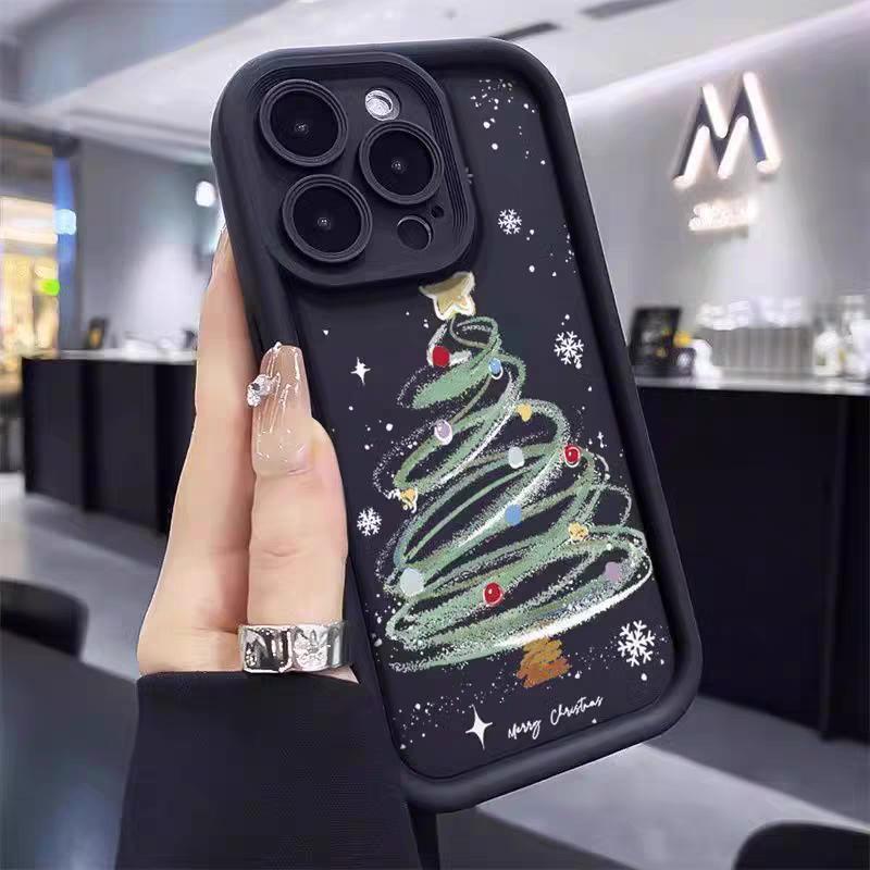Мультяшный Рождественский Чехол Для IPhone 11 14 15 Pro Max 13 12 Mini X XR XS Max 6 6S 7 8 Plus Новогодний Подарок Силиконовый Защитный Чехол