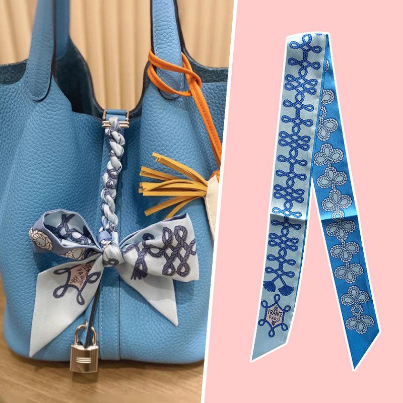 2024 Silk Twilly Scarf: Stylish Ribbon for Bag Handles & Hair