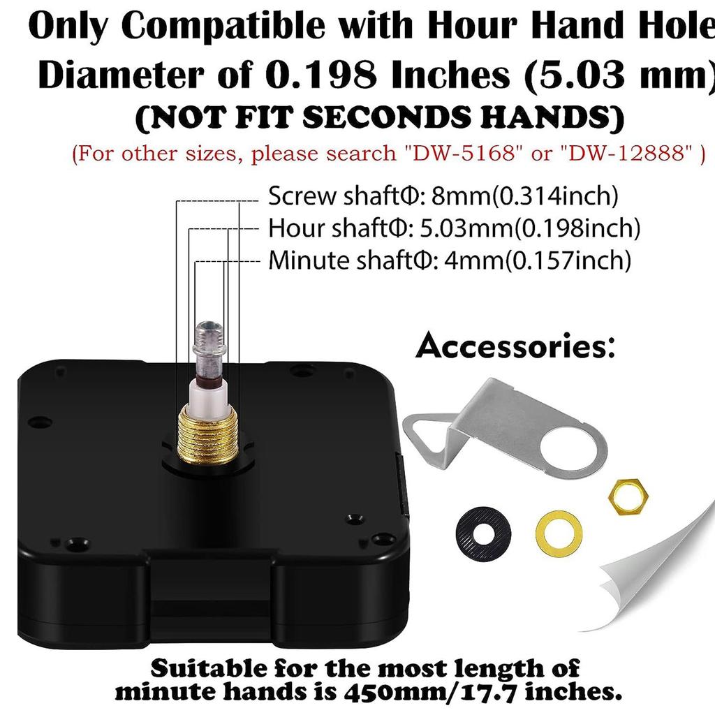 Механизм часов с высоким крутящим моментом для ремонта настенных часов, комплекты для замены тихого часового мотора на батарейках