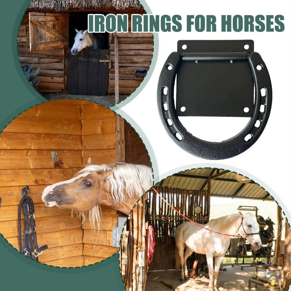 Iron Horse Tie Down Ring Solid Horse Hitching Ring Horse Supplies Horse Safety Tie Ring Stall