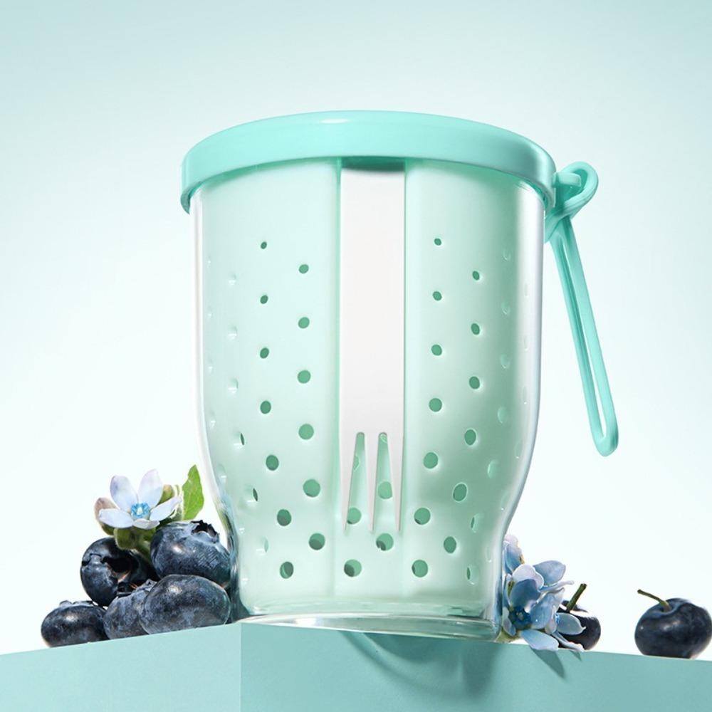 Anti-Slip Oatmeal Storage Jars Double Layer Salad Cup Food Storage Container Multi-purpose