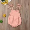 Newborn Baby Girl Clothes Sleeveless Solid Color Strap Romper Jumpsuit One Pieces Outfits Sunsuit Clothes