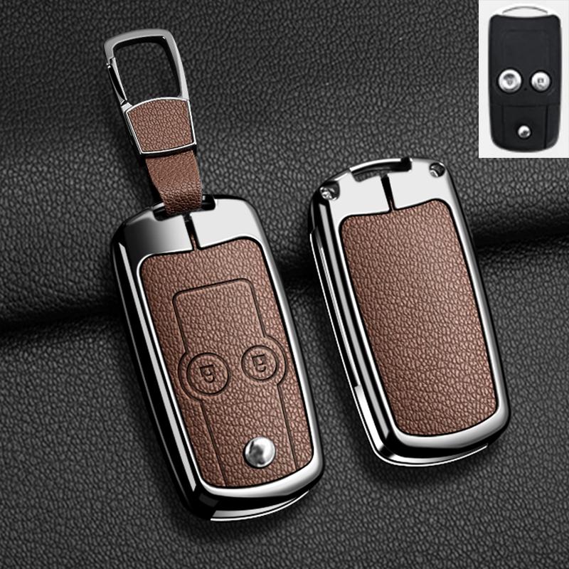 Car Flip Key Case Cover for Honda Civic Fit Accord CRV HRV Jazz Odyssey for Acura TL TSX ZDX RSX CRZ Zinc Alloy Leather Keychain