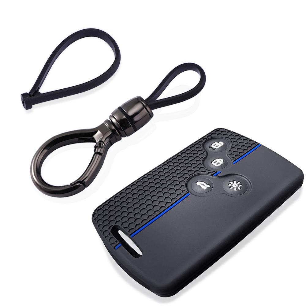 Силиконовый чехол для ключей с 4 кнопками для Renault Duster Captur Clio Logan Megane 1 2 3 Koleos Scenic Nema Fluence Zoe, аксессуар