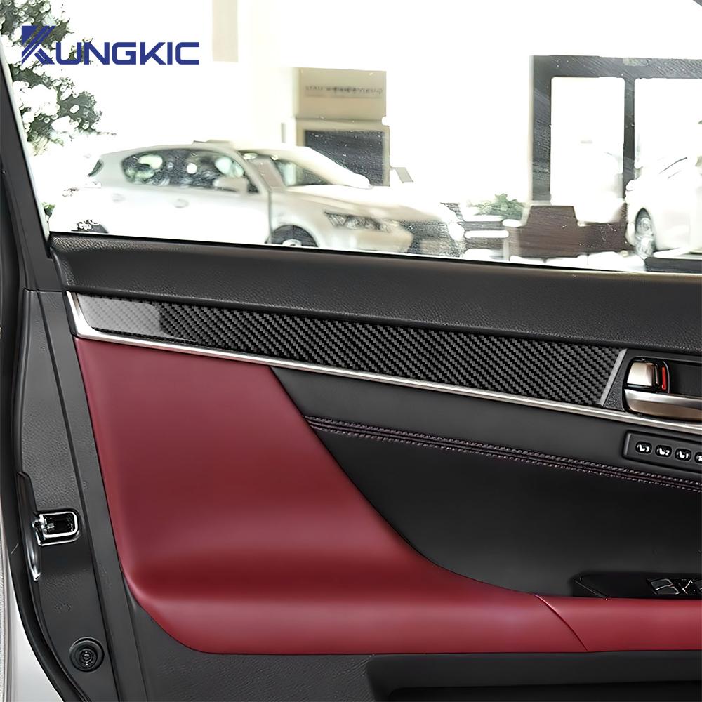 Для Lexus GS 2012 2013 2014 2015 2016 2017 2018 2019 Настоящая мягкая карбоновая наклейка Панель защиты дверей автомобиля Внутренняя отделка LHD RHD
