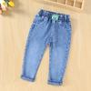 Джинсы прямые для девочек и мальчиков Весна/Осень 2025 - Выстиранный стиль для детей среднего и большого возраста