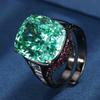 Ювелирные изделия Медное основание с золотым покрытием Ретро Имитация Пара Зеленое Кольцо для женщин 14 * 16