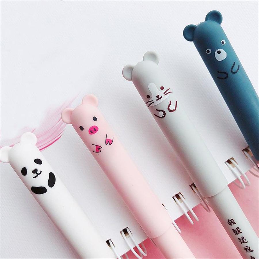 26pcs Animals Erasable Gel Pen 0.5mm Erasable Pen Refills Rods for School Office Stationery Supplies