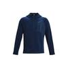 Solid Color Hooded Fleece Pullover Sweatshirt Men Sweatshirt Navy 1378981-408