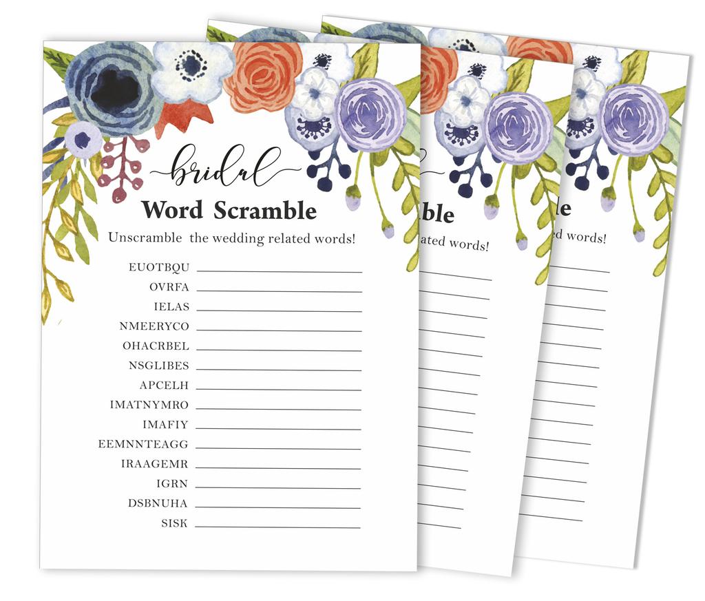 Inkdotpot 50A FloralA BingoA GameA CardsA For Bridal Wedding Shower Bachelorette Party Bulk Blank Square Fill In Gift