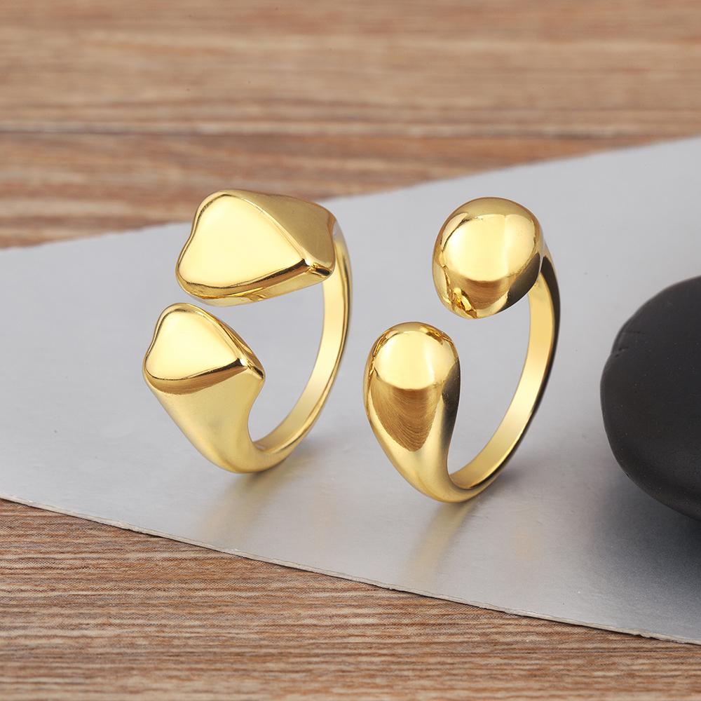 Nidin New Creative Design Heart/Headset Shape Smooth Open Rings Adjustable 8 Styles For Female Male Punk Style Jewelry Chic Gift