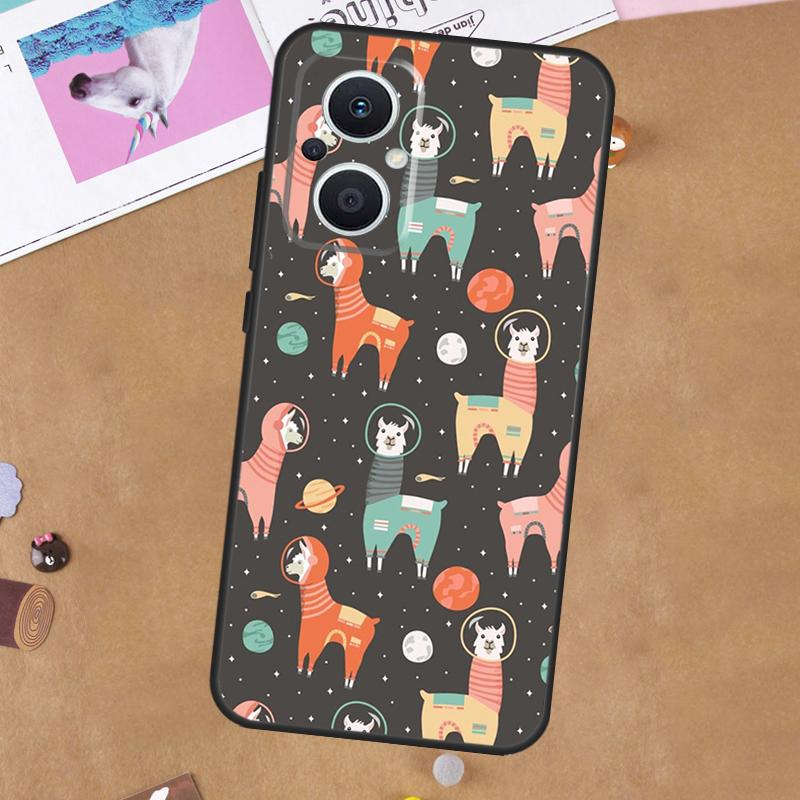 Llama Alpaca Pattern Case For OPPO Reno 12F 13F 14F 11F 8T 7 8 10 11 12 13 14 Pro OPPO Find X6 X5 X8 Pro Cover
