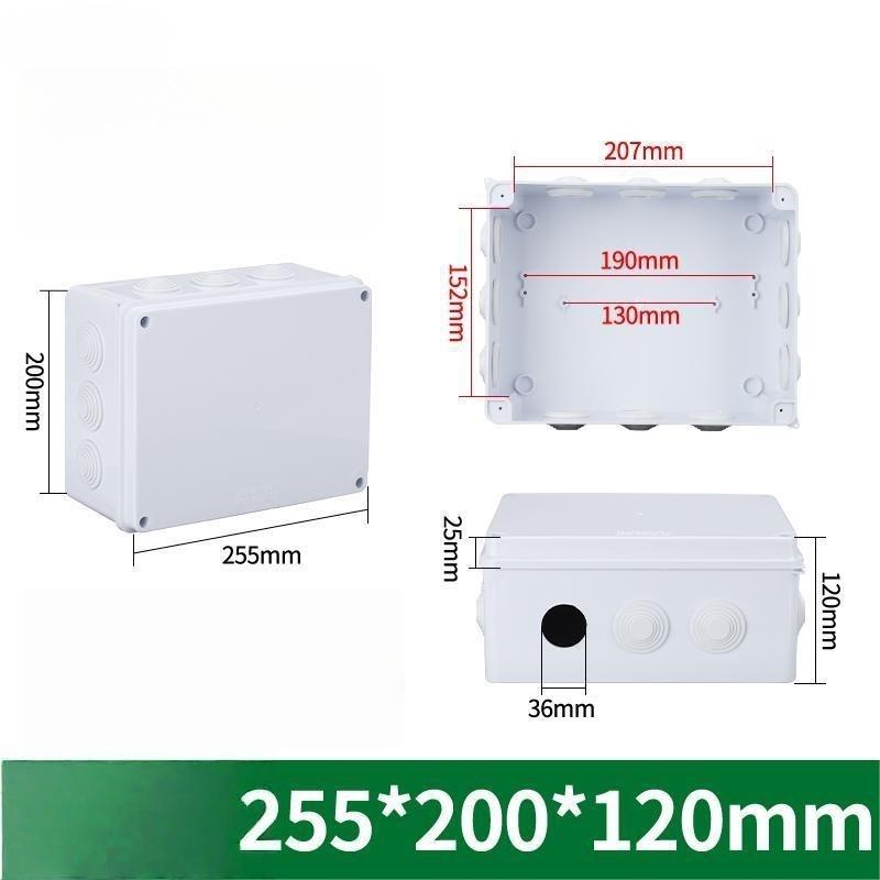 Waterproof Power Box for Cable Branch with Rubber Plug Outdoor Electrical Junction Box for DIY and Garden Use