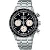 Мужские кварцевые часы-хронограф Seiko Selection SBTR055 Черный циферблат Нержавеющая сталь Работа от батарейки 24-часовой индикатор