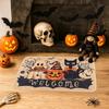 Halloween Welcome Mat Ghost Black Cat Indoor Outdoor Halloween Decorations Porch Entrance Hallway Kitchen Rug