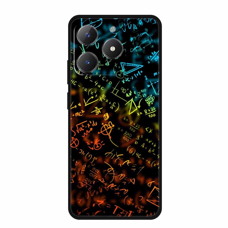 Черный силиконовый чехол для Realme Narzo N61 Чехол N 61 Funda Мультяшный кот Мягкая задняя крышка для Realme Note 60 Чехол для телефона Ракушки Coque
