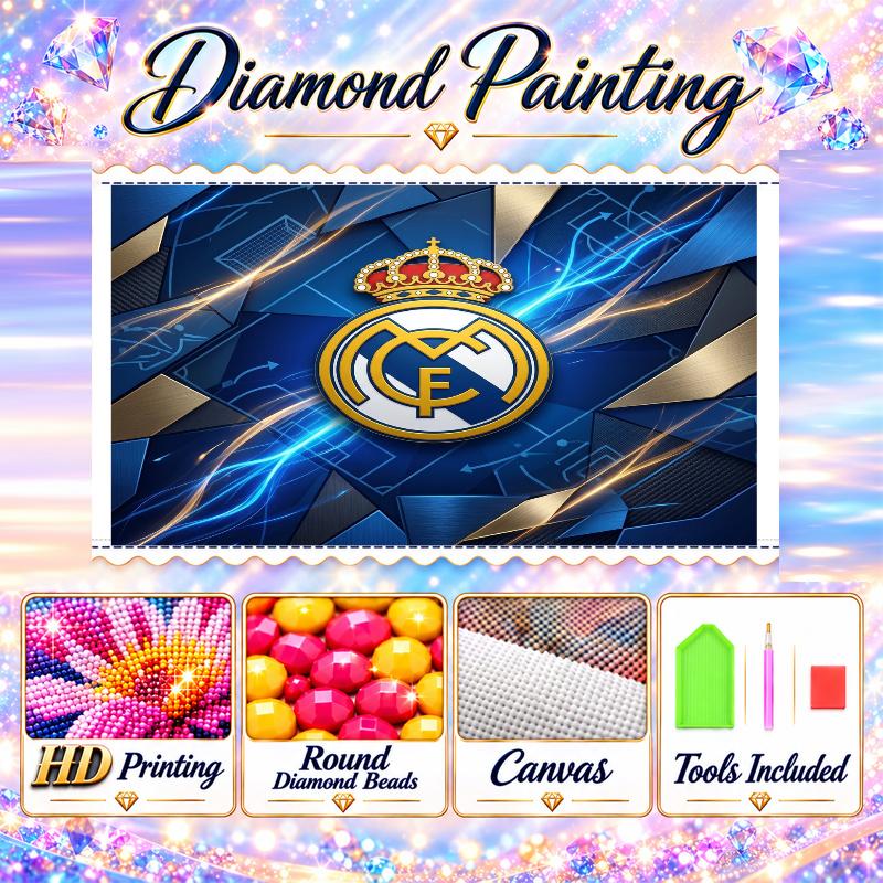 Real Madrid Diamond Painting Kit 5D Full Drill DIY Diamond Mosaic Wall Art Home Decor