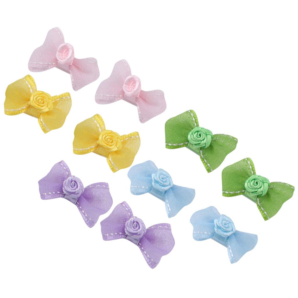 10Pcs/Set Lovely Pets Hair Clips Bowknot Clip Hairpins Cats Dogs Hair Accessories