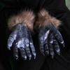 Перчатки оборотня, перчатки с реалистичными когтями, меховая черная лапа волка, головной убор для костюма, креативные реквизиты для Хэллоуина, животные-звери для вечеринки, косплея, «Сладость или гадость»