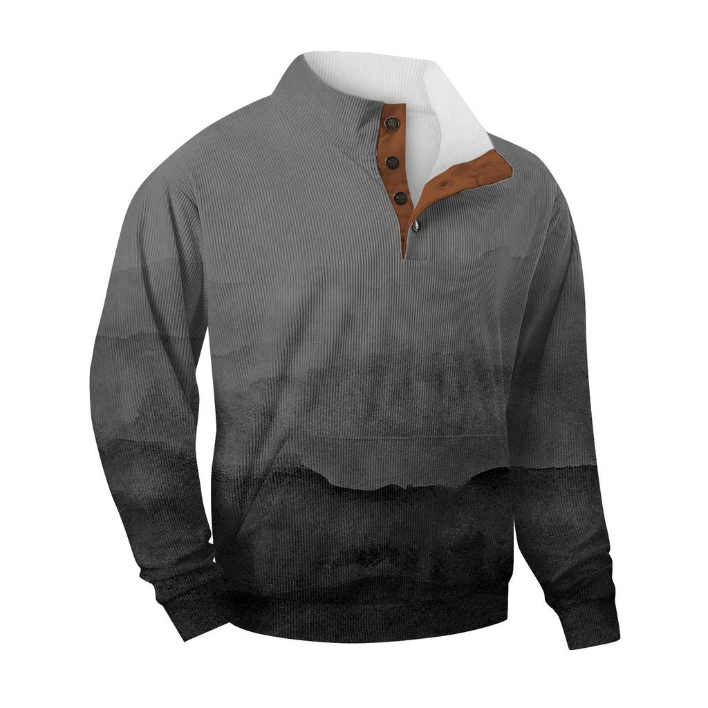 Мужская повседневная толстовка в стиле ретро с градиентным принтом